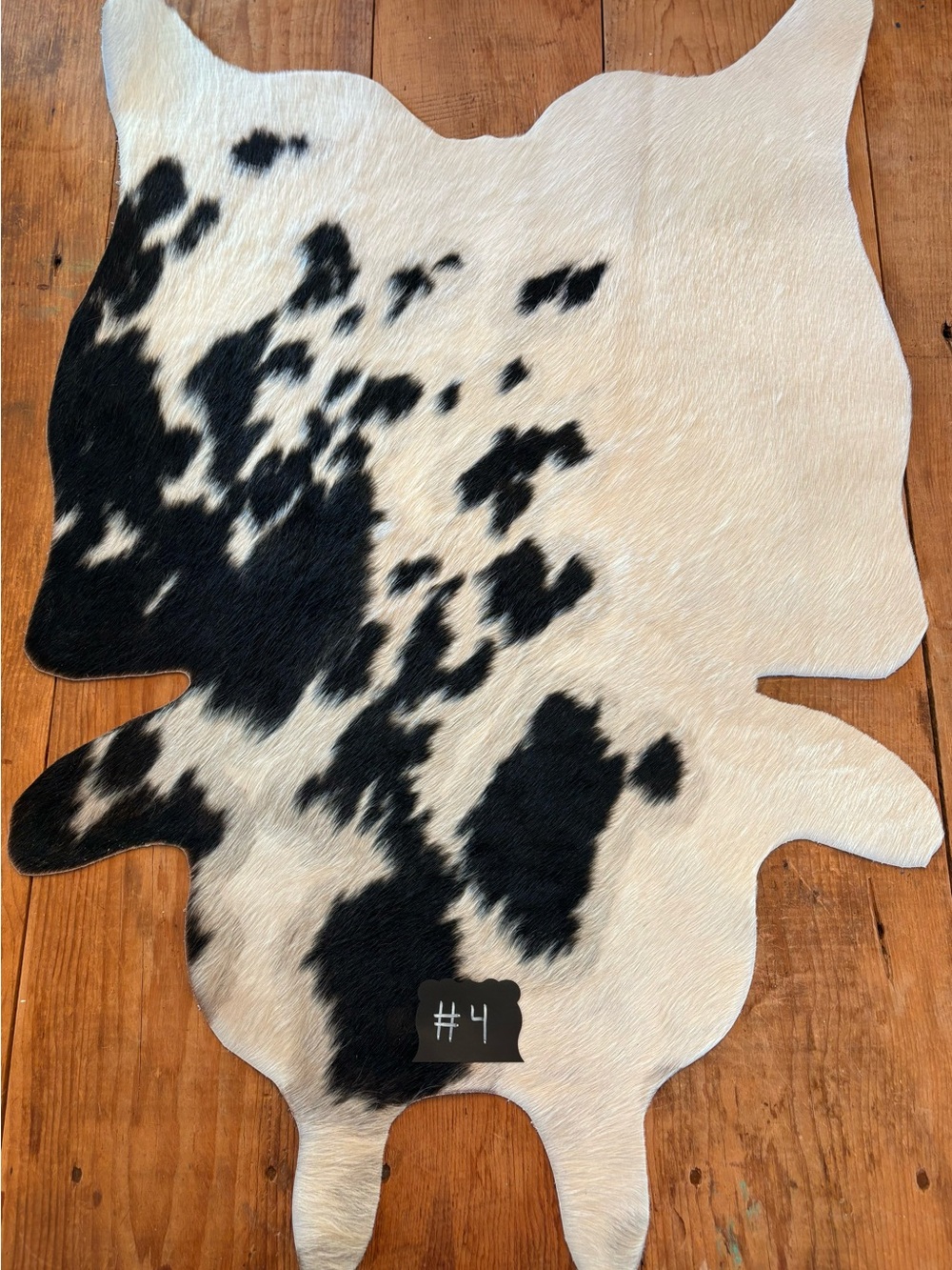 Black & White Cowhide Mini Rug